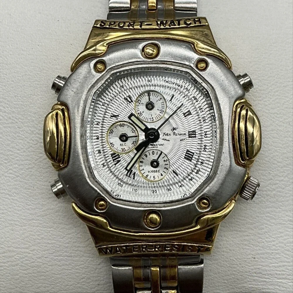 Yvea Renaua 3L320L Womens Watch 31mm Silver Two Tone Sport New Battery 8